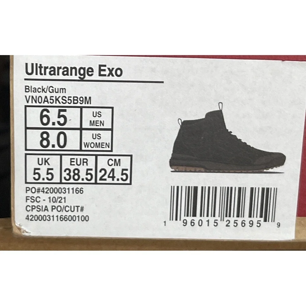 Vans Sneakers MTE Ultrarange‎ Exo Black Gum Men 6.5 Women 8 Boot High Top New